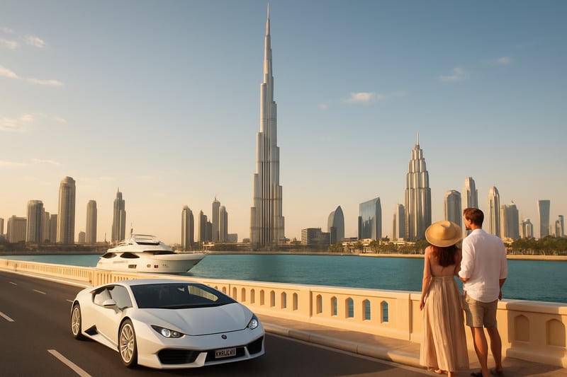 Dubai skyline with Burj Khalifa and luxury travel experiences Dubai skyline with Burj Khalifa and luxury travel experiences